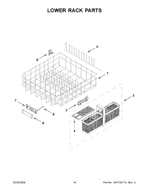 Lower Rack Parts parts for Whirlpool Dishwasher KDTM404KPS3 from AppliancePartsPros.com