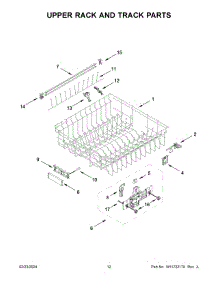 Upper Rack And Track Parts parts for Whirlpool Dishwasher KDTM404KPS3 from AppliancePartsPros.com