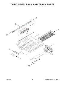 Third Level Rack And Track Parts parts for Whirlpool Dishwasher KDTM405PPS1 from AppliancePartsPros.com