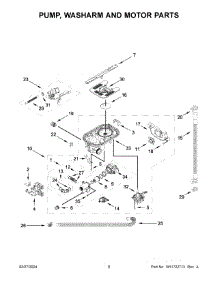 Pump, Washarm And Motor Parts parts for Whirlpool Dishwasher KDTM405PPS1 from AppliancePartsPros.com