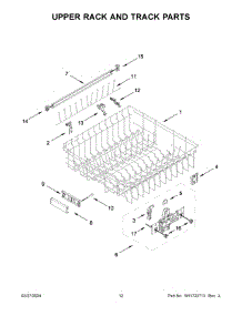 Upper Rack And Track Parts parts for Whirlpool Dishwasher KDTM405PPS1 from AppliancePartsPros.com