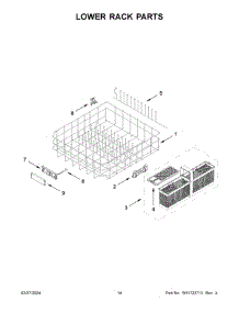 Lower Rack Parts parts for Whirlpool Dishwasher KDTM405PPS1 from AppliancePartsPros.com