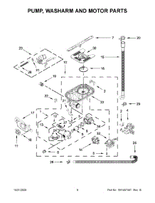 05 - Pump, Washarm And Motor Parts parts for Whirlpool Dishwasher KDTM604KBS0 from AppliancePartsPros.com