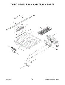 09 - Third Level Rack And Track Parts parts for Whirlpool Dishwasher KDTM604KBS0 from AppliancePartsPros.com