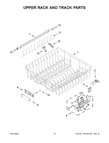 07 - Upper Rack And Track Parts parts for Whirlpool Dishwasher KDTM604KBS0 from AppliancePartsPros.com