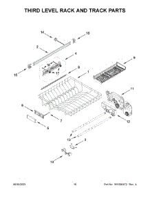 09 - Third Level Rack And Track Parts parts for Whirlpool Dishwasher KDTM604KPS2 from AppliancePartsPros.com