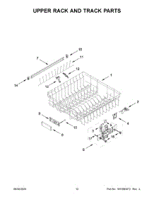 07 - Upper Rack And Track Parts parts for Whirlpool Dishwasher KDTM604KPS2 from AppliancePartsPros.com