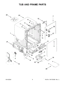 04 - Tub And Frame Parts parts for Whirlpool Dishwasher KDTM604KPS3 from AppliancePartsPros.com