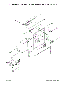 03 - Control Panel And Inner Door Parts parts for Whirlpool Dishwasher KDTM604KPS3 from AppliancePartsPros.com