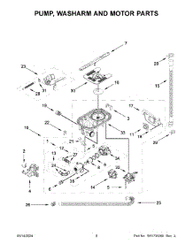 05 - Pump, Washarm And Motor Parts parts for Whirlpool Dishwasher KDTM604KPS3 from AppliancePartsPros.com