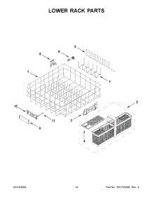 08 - Lower Rack Parts parts for Whirlpool Dishwasher KDTM604KPS3 from AppliancePartsPros.com