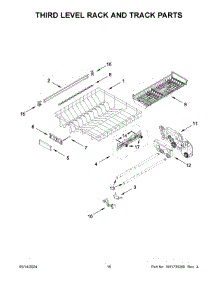 09 - Third Level Rack And Track Parts parts for Whirlpool Dishwasher KDTM604KPS3 from AppliancePartsPros.com