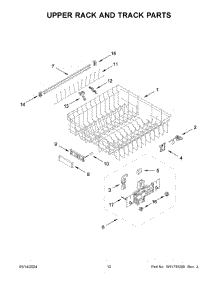 07 - Upper Rack And Track Parts parts for Whirlpool Dishwasher KDTM604KPS3 from AppliancePartsPros.com