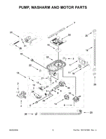 05 - Pump, Washarm And Motor Parts parts for Whirlpool Dishwasher KDTM704KPS3 from AppliancePartsPros.com