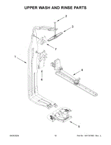 06 - Upper Wash And Rinse Parts parts for Whirlpool Dishwasher KDTM704KPS3 from AppliancePartsPros.com