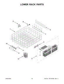 08 - Lower Rack Parts parts for Whirlpool Dishwasher KDTM704KPS3 from AppliancePartsPros.com