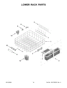 Lower Rack Parts parts for Whirlpool Dishwasher KDTM804KBS3 from AppliancePartsPros.com