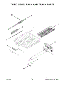 Third Level Rack And Track Parts parts for Whirlpool Dishwasher KDTM804KBS3 from AppliancePartsPros.com