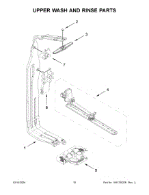 Upper Wash And Rinse Parts parts for Whirlpool Dishwasher KDTM804KBS3 from AppliancePartsPros.com