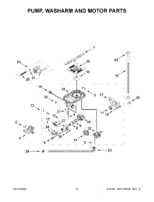 Pump, Washarm And Motor Parts parts for Whirlpool Dishwasher KDTM804KBS3 from AppliancePartsPros.com