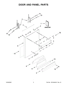 02 - Door And Panel Parts parts for Whirlpool Dishwasher KDTM804KPS0 from AppliancePartsPros.com