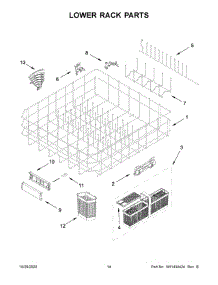 08 - Lower Rack Parts parts for Whirlpool Dishwasher KDTM804KPS0 from AppliancePartsPros.com