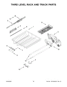 09 - Third Level Rack And Track Parts parts for Whirlpool Dishwasher KDTM804KPS0 from AppliancePartsPros.com