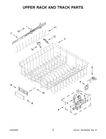 07 - Upper Rack And Track Parts parts for Whirlpool Dishwasher KDTM804KPS0 from AppliancePartsPros.com