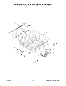 Upper Rack And Track Parts parts for Whirlpool Dishwasher KDTM804KPS3 from AppliancePartsPros.com