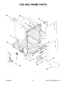 Tub And Frame Parts parts for Whirlpool Dishwasher KDTM804KPS3 from AppliancePartsPros.com