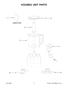 02 - Housing Unit Parts parts for Whirlpool Food Processor KFCB519PA0 from AppliancePartsPros.com