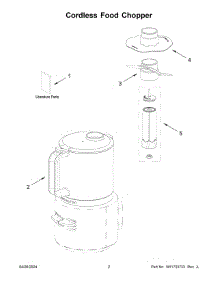 02 - Cordless Food Chopper parts for Whirlpool Food Processor KFCR500SE0 from AppliancePartsPros.com