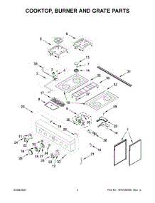 03 - Cooktop, Burner And Grate Parts parts for Whirlpool Range KFDC500JBK01 from AppliancePartsPros.com