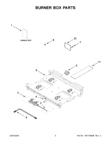 02 - Burner Box Parts parts for Whirlpool Range KFDC500JBK03 from AppliancePartsPros.com