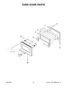 07 - Oven Door Parts parts for Whirlpool Range KFDC500JBK03 from AppliancePartsPros.com