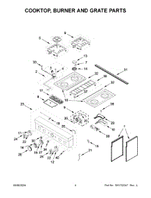03 - Cooktop, Burner And Grate Parts parts for Whirlpool Range KFDC500JPA03 from AppliancePartsPros.com