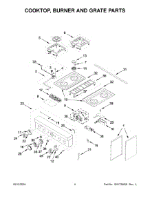 03 - Cooktop, Burner And Grate Parts parts for Whirlpool Range KFDC500JSS03 from AppliancePartsPros.com