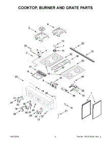 03 - Cooktop, Burner And Grate Parts parts for Whirlpool Range KFDC500JYP00 from AppliancePartsPros.com