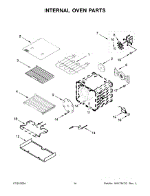 08 - Internal Oven Parts parts for Whirlpool Range KFDC500JYP03 from AppliancePartsPros.com