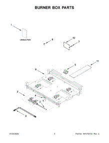 02 - Burner Box Parts parts for Whirlpool Range KFDC500JYP03 from AppliancePartsPros.com