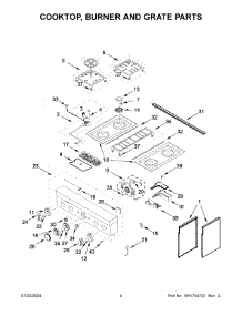 03 - Cooktop, Burner And Grate Parts parts for Whirlpool Range KFDC500JYP03 from AppliancePartsPros.com