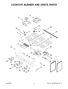 03 - Cooktop, Burner And Grate Parts parts for Whirlpool Range KFDC506JMB01 from AppliancePartsPros.com