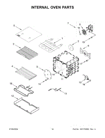 08 - Internal Oven Parts parts for Whirlpool Range KFDC506JPA03 from AppliancePartsPros.com