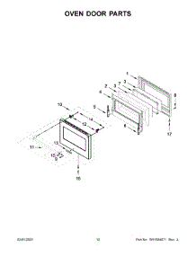 07 - Oven Door Parts parts for Whirlpool Range KFDC506JSS01 from AppliancePartsPros.com