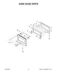 Oven Door Parts parts for Whirlpool Range KFDC506JSS03 from AppliancePartsPros.com