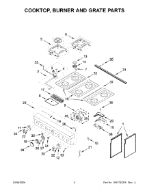 Cooktop, Burner And Grate Parts parts for Whirlpool Range KFDC506JSS03 from AppliancePartsPros.com