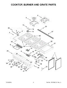 03 - Cooktop, Burner And Grate Parts parts for Whirlpool Range KFDC558JAV00 from AppliancePartsPros.com