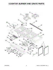 03 - Cooktop, Burner And Grate Parts parts for Whirlpool Range KFDC558JBK03 from AppliancePartsPros.com