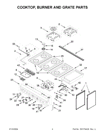 03 - Cooktop, Burner And Grate Parts parts for Whirlpool Range KFDC558JIB03 from AppliancePartsPros.com