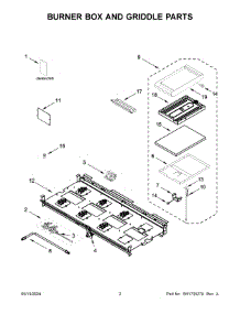 02 - Burner Box And Griddle Parts parts for Whirlpool Range KFDC558JSC03 from AppliancePartsPros.com